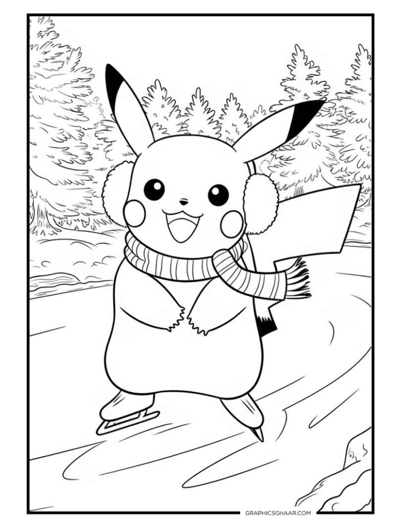 Pikachu Ice Skating Christmas