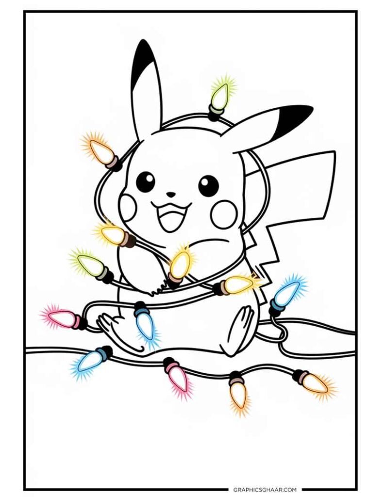 Pikachu with Christmas Light