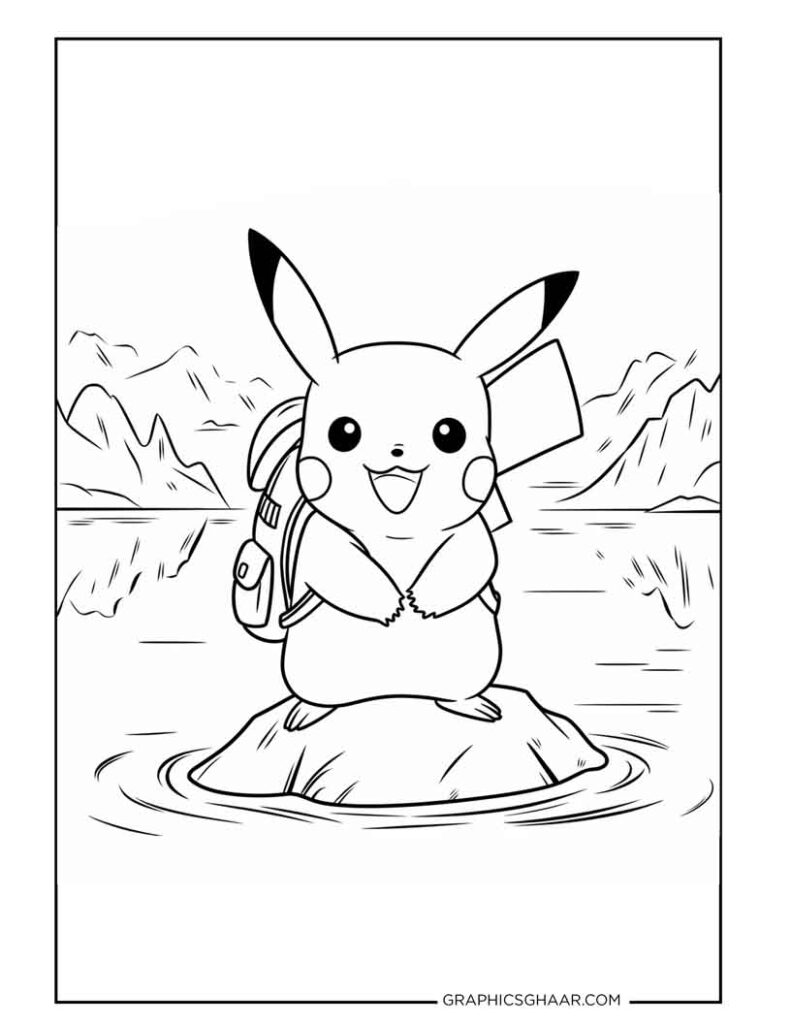 Pikachu with backpack and Cap