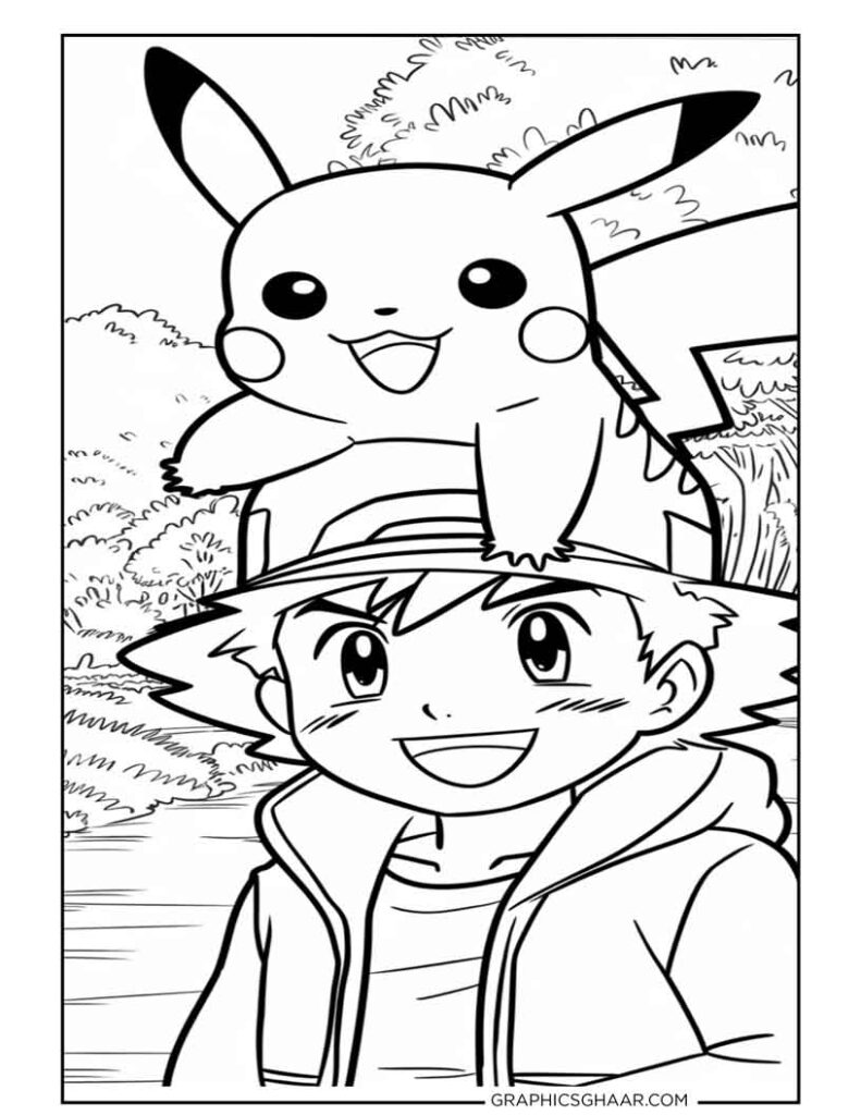 Pikachu on Head of Ash