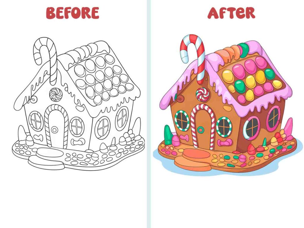 Gingerbread House Before and After