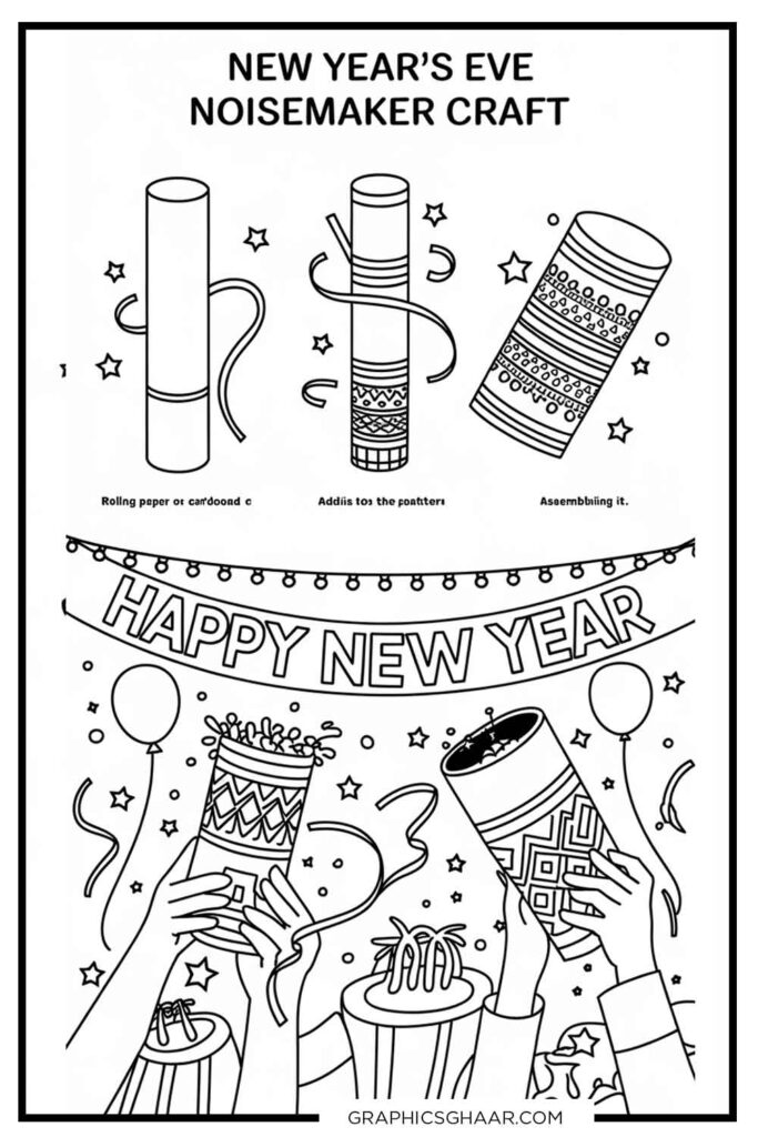 New Year's Eve Noisemaker coloring page