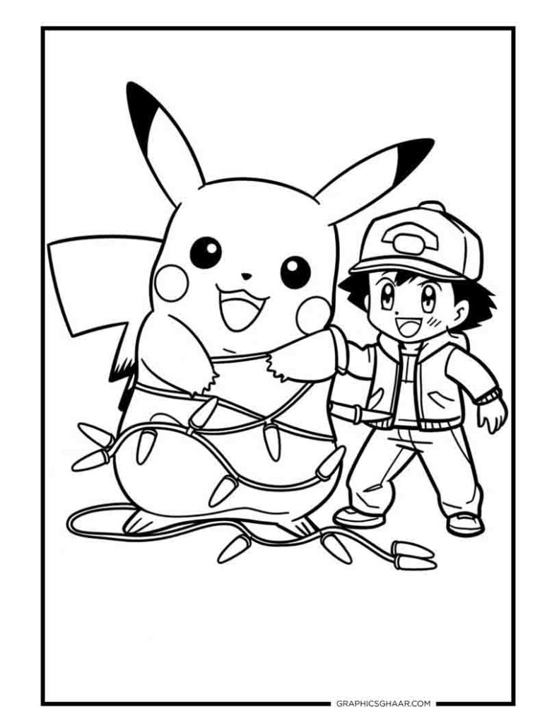 Pikachu Tangled Glowing Christmas Lights