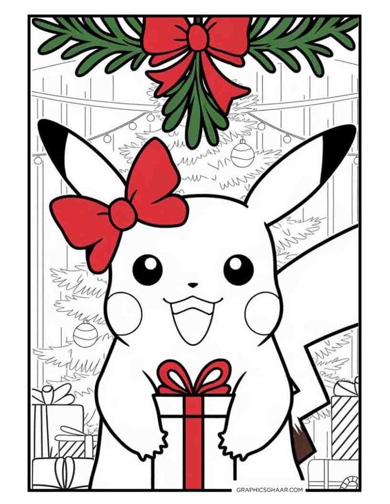 Pikachu with a red Bow