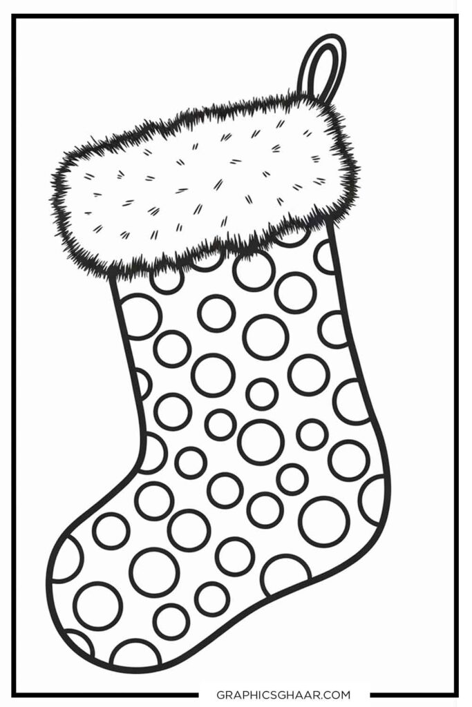 Polka Dot Stocking coloring pages