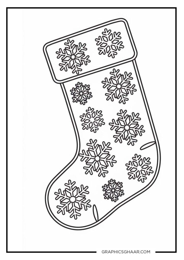 Simple Stocking with Snowflakes Pattern pdf