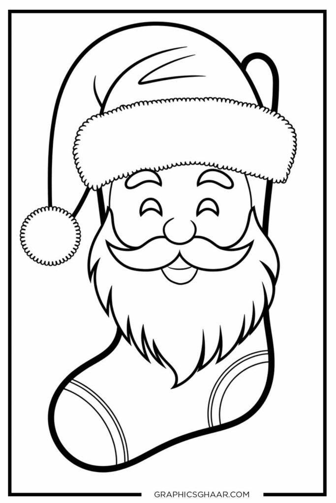 Santa-Themed Stocking Coloring Book