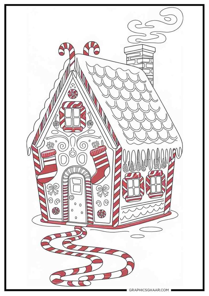 Gingerbread House and Christmas Stocking