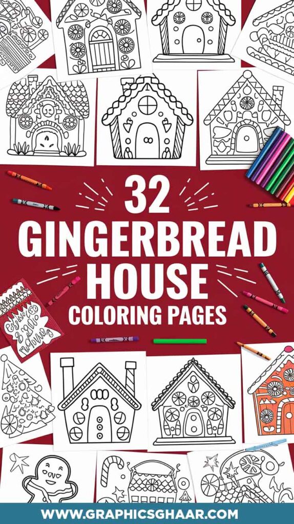 Gingerbread house christmas Coloring Pages