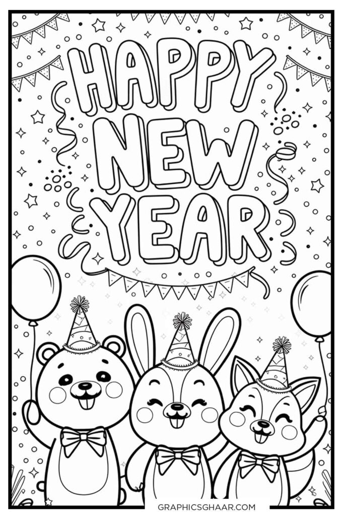 Animal New Year Coloring Pages