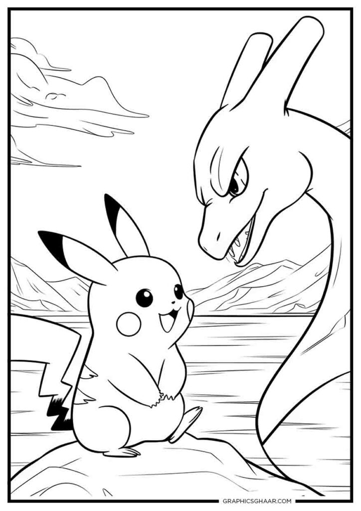Pikachu and Kawaii Charizard