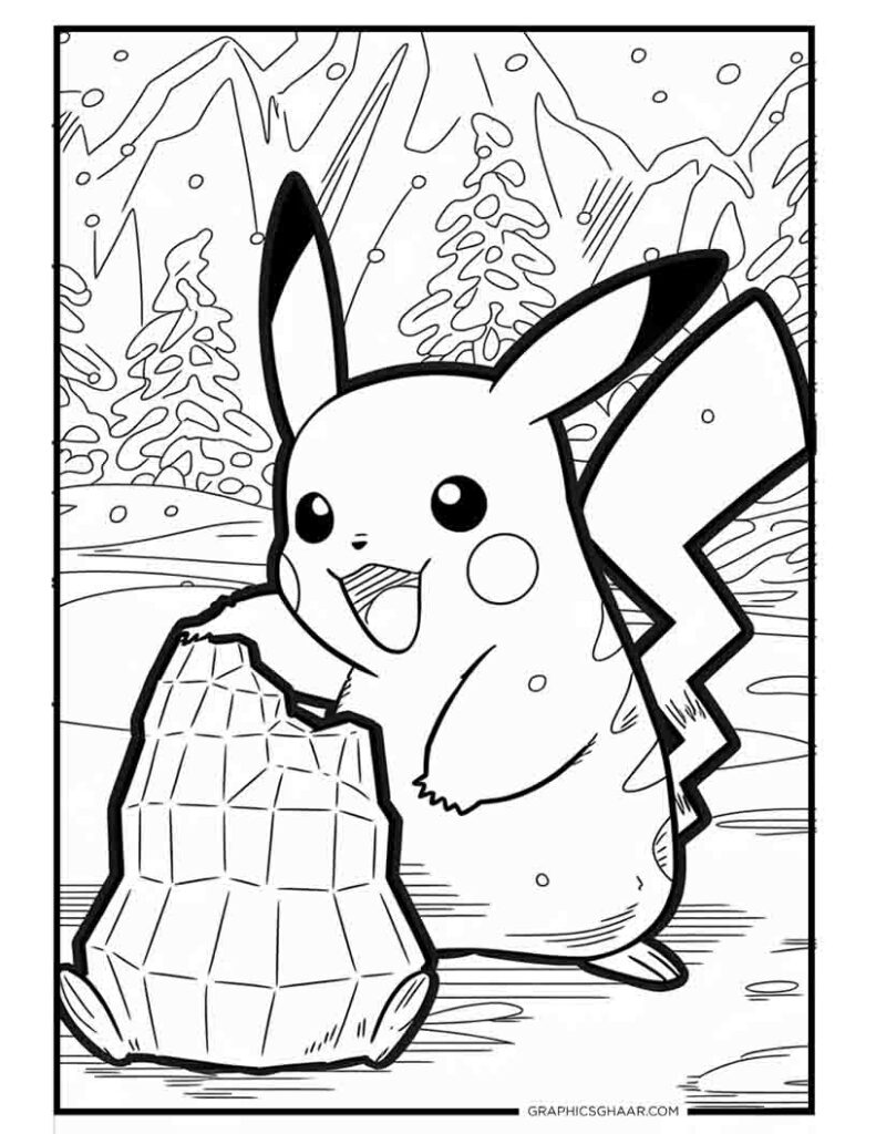 Pikachu Building Christmas Snow