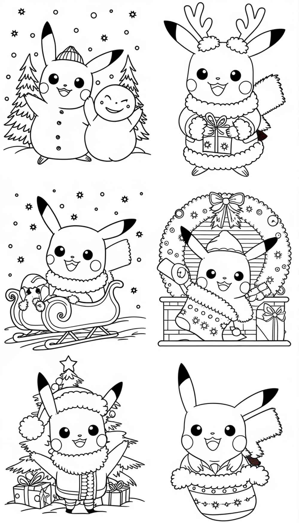 Pikachu Christmas Coloring Book